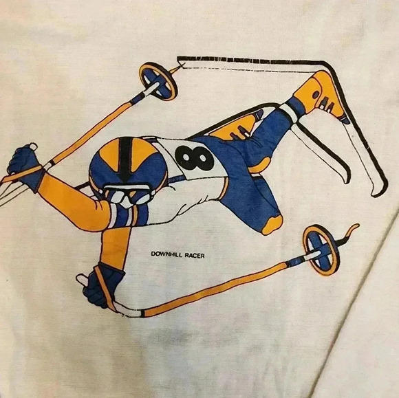 1970s Vintage Medalist Allen- A Downhill racer thermal LS T- shirt. Large - Picture 2 of 9